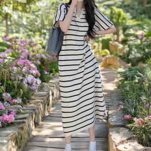 [써니 패션] 여성 여름 반팔 롱 데일리 루즈핏 원피스