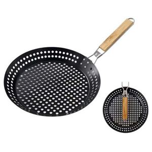 캠핑팬 핸들폴딩 코팅 타공후라이팬 구멍팬 바베큐팬