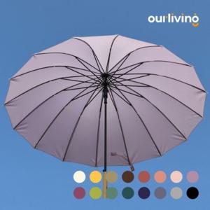 나무손잡이 자동 장우산 16K 일자형/곡선형 우산 우비