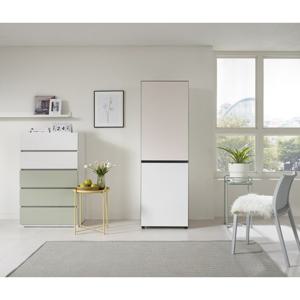 데코라인 비크 주방 수납장 베란다 냉장고장 다용도 그릇장 600 베이비핑크 방문설치