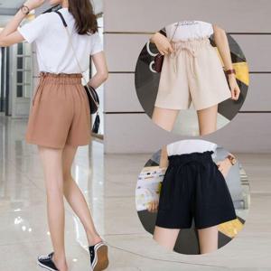 귀여운 디자인 여자 바지 외출 고무줄 린넨 셔링 팬츠