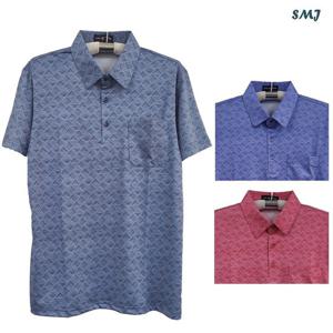 [에스엠진]SMJ1828 남자 반팔 카라 티셔츠 잔피엘 중년 남성 반