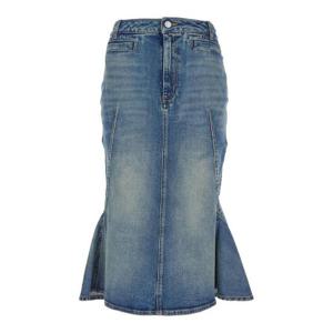 알렉산더 맥퀸 플레어 데님 킥백 스커트 826751QMADG 4315 TP942104109