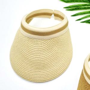 여성용 선캡 햇빛차단 라탄 모자 캡 연베이지