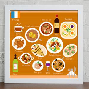 아트박스/꾸밈 cw065-세계의특별한밥상_프랑스_인테리어액자