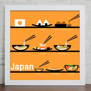 아트박스/꾸밈 cw066-세계의특별한밥상_일본_인테리어액자