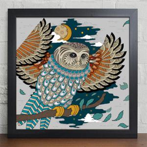 아트박스/꾸밈 cx460-젠탱글_부엉이콜렉션_디자인액자