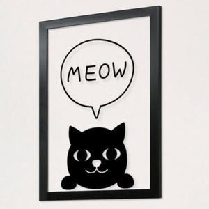 아트박스/꾸밈 pb156-검은고양이네로_투명액자