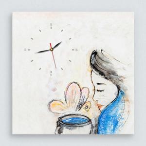 아트박스/꾸밈 iw219-차마시는여인_노프레임벽시계