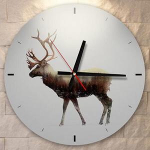 아트박스/꾸밈 ik368-빈티지순록한마리_인테리어벽시계