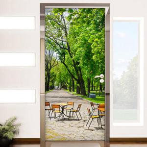 아트박스/꾸밈 cp135-노천카페가 있는가로수길_현관문방문시트지