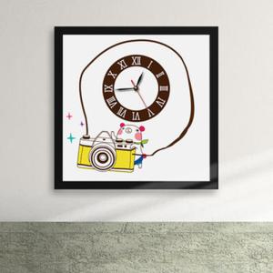 아트박스/꾸밈 iz206-사진작가핑크곰액자벽시계_디자인액자시계