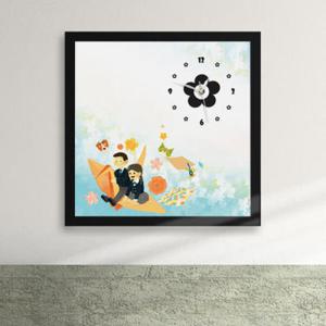 아트박스/꾸밈 iz226-종이학타고액자벽시계_디자인액자시계