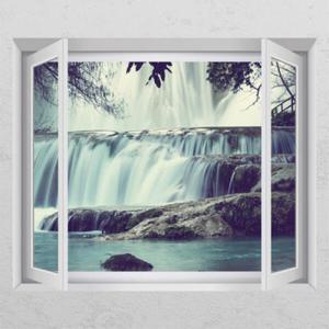 아트박스/꾸밈 cm257-정글속의폭포_창문그림액자