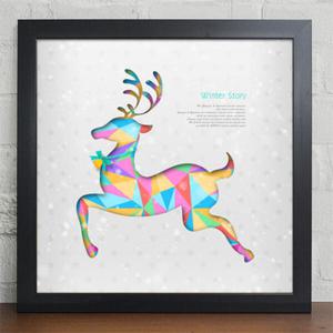 아트박스/꾸밈 cz044-컬러풀루돌프_인테리어액자