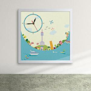 아트박스/꾸밈 cy332-남산타워 액자벽시계_디자인액자시계