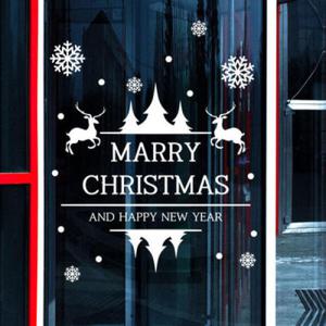 아트박스/꾸밈 ca763-크리스마스스티커_트리와루돌프(대형원톤)