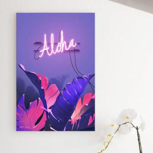 아트박스/꾸밈 iv154-알로하식물아트_네온사인_중형노프레임