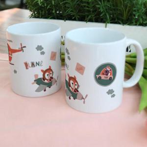 아트박스/꾸밈 ic606-디자인머그컵2p-코끼리와비행기타고