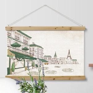 아트박스/꾸밈 ij469-우드스크롤_90CmX60Cm-유럽의노천카페풍경