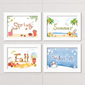 아트박스/꾸밈 cv283-귀여운사계절캘리그라피_인테리어액자세트