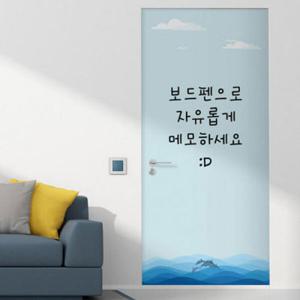 아트박스/꾸밈 ci013-칠판현관문시트지_돌고래와바다