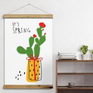 아트박스/꾸밈 cs472-우드스크롤_60CmX90Cm-귀여운선인장