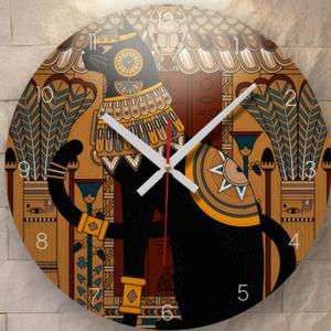 아트박스/꾸밈 ca492-젠탱글이집트고양이_인테리어벽시계