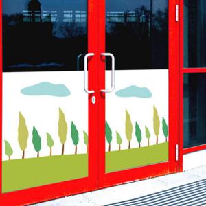 아트박스/꾸밈 ic393-푸른나무가있는동산_불투명유리시트