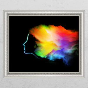 아트박스/꾸밈 ca597-네온레인보우헤어_창문그림액자