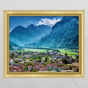 아트박스/꾸밈 cg631-스위스의시골마을_창문그림액자