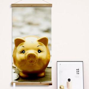 아트박스/꾸밈 cs509-우드스크롤_60CmX120Cm-복이오는황금돼지