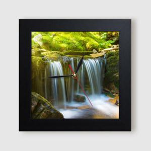 아트박스/꾸밈 ct931-초록숲폭포_미니액자벽시계