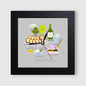 아트박스/꾸밈 ct871-스페셜푸드_술과안주_미니액자벽시계