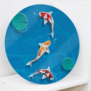 아트박스/꾸밈 id555-원형아크릴액자_풍수에좋은잉어