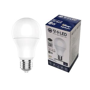 장수램프 A19 LED 벌브 전구 8W E26 주광색