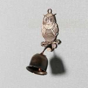 아트박스/크레디스 엔틱메탈 부엉이 스프링 문종 도어벨 풍경종