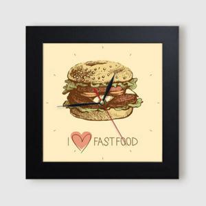 아트박스/꾸밈 it389-아이러브패스트푸드_미니액자벽시계