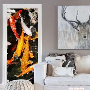 아트박스/꾸밈 ia795-풍수연못의잉어들_현관문시트지