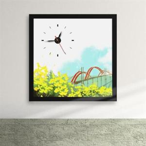 아트박스/꾸밈 ix093-봄꽃과 다리 액자시계