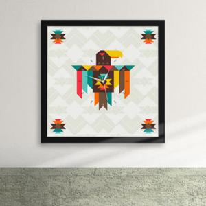 아트박스/꾸밈 cw038-인디언 독수리 액자벽시계_디자인액자시계