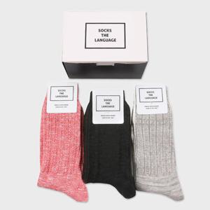 아트박스/삭스더랭귀지 휴먼 니트 양말 3SET