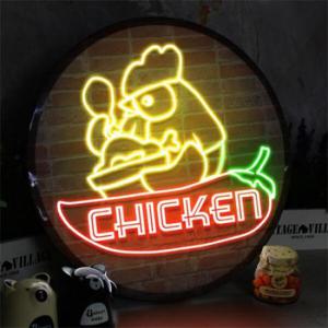 아트박스/꾸밈 nw579-LED액자45R_네온느낌매콤한치킨