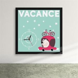 아트박스/꾸밈 ix156-썸머 바캉스02-곰과 자전거 액자시계