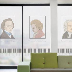 아트박스/꾸밈 cm679-피아노와음악가_유리문시트지