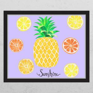 아트박스/꾸밈 cm607-트로피칼열대과일패턴_창문그림액자