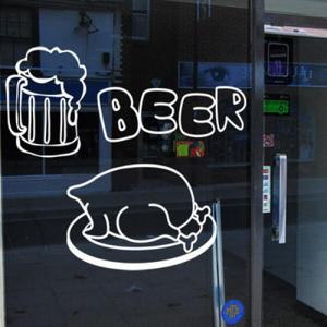 아트박스/꾸밈 ik499-비어(치킨과맥주)_그래픽스티커