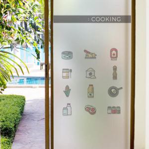 아트박스/꾸밈 is680_m-무점착유리시트_주방아이콘_유리문시트지