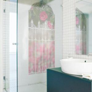 아트박스/꾸밈 cm823-프로방스동백꽃_유리문시트지