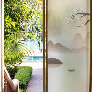 아트박스/꾸밈 is748_m-무점착유리시트_전통수목화_유리문시트지